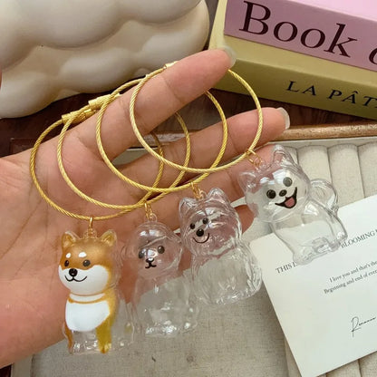 Dog Hair Storage Pendant Keychain Transparent Pet Fur Keepsake Capsule DIY Decoration Memorial Gifts for Pet Lovers Home Display