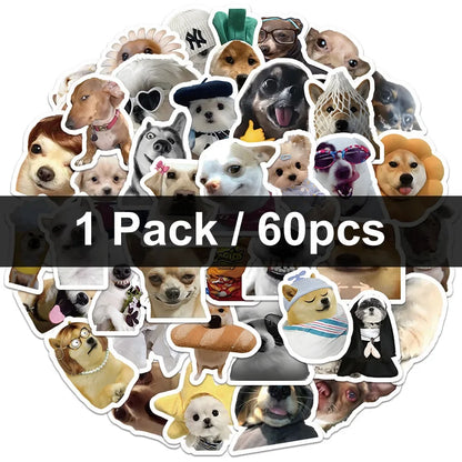 30/60/180 Funny Dogs Stickers Cartoon Cute Decals Toy Stationery Guitar Phone Bicycle Laptop Luggage Car Graffiti Kids Sticker