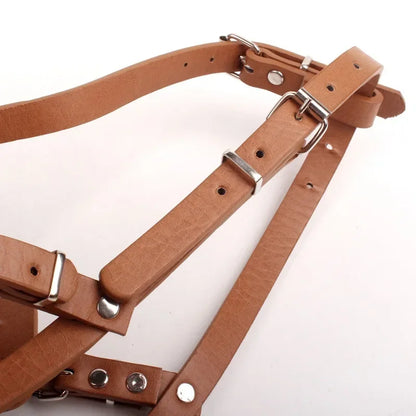 Adjustable Leather Metal  Breathable Dog Muzzle Anti Biting Pet Mouth Mask Dog Accessories