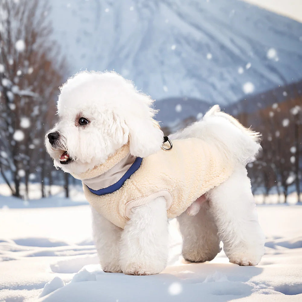 Warm Fleece Pet Clothes for Small Medium Dogs Vest with D ring Puppy Outfits French Bulldog Yorkies Poodle Costumes Pug Coats