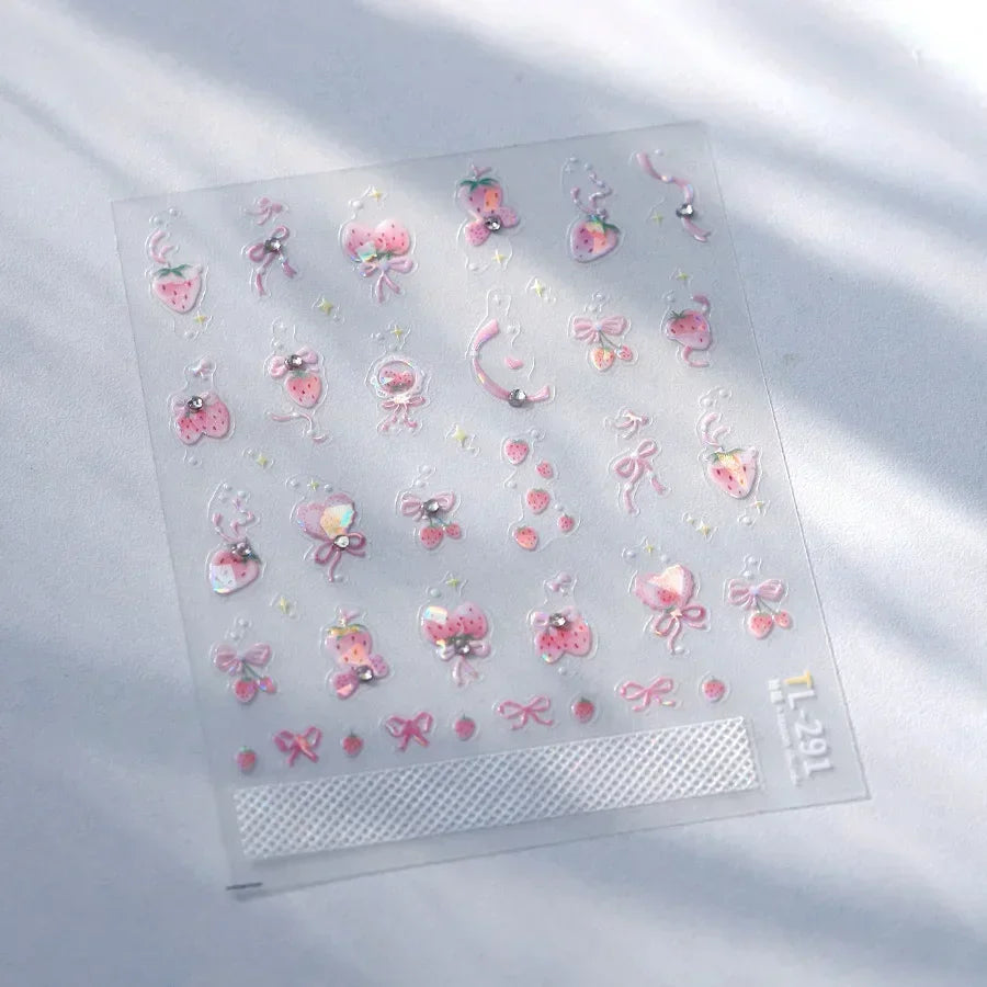 Colorful Balloon Cute Puppy Flower Cherry Bowknot Love Happy Dog Animal Self Adhesive Nail Art Sticker Decoration Manicure Decal