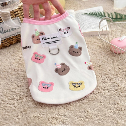 Four Seasons NewinsJapanese and Korean Style Thermal Pet Dog Cat Clothes Teddy Bichon Pulling Vest Wholesale