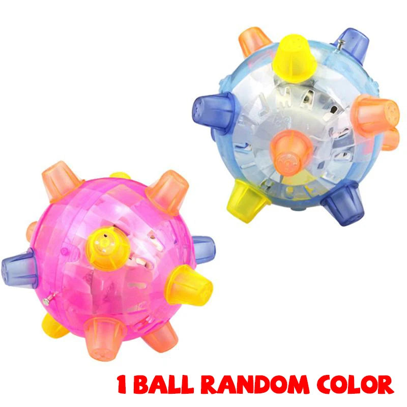Luminous Jumping Balls Toys Flash Novelty Funny Music Dancing Balls Flashing Bouncing Ball for Dogs Chewing Pet Toys Cat Dog