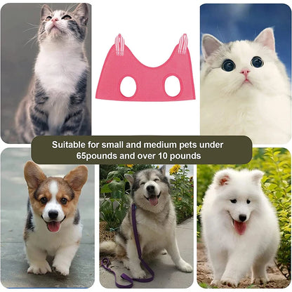 Pet Hammock Repairing Nail Auxiliary Holder Cat Dog Grooming Hammock Restraint Bag with 2 Hooks Cat Grooming Cleaning Holder