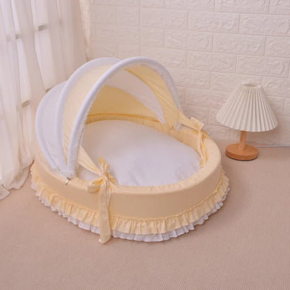 Comfortable Pet Sofa Cradle Dog Bed Overall Washable Luxury Kennel Dog Round Bed