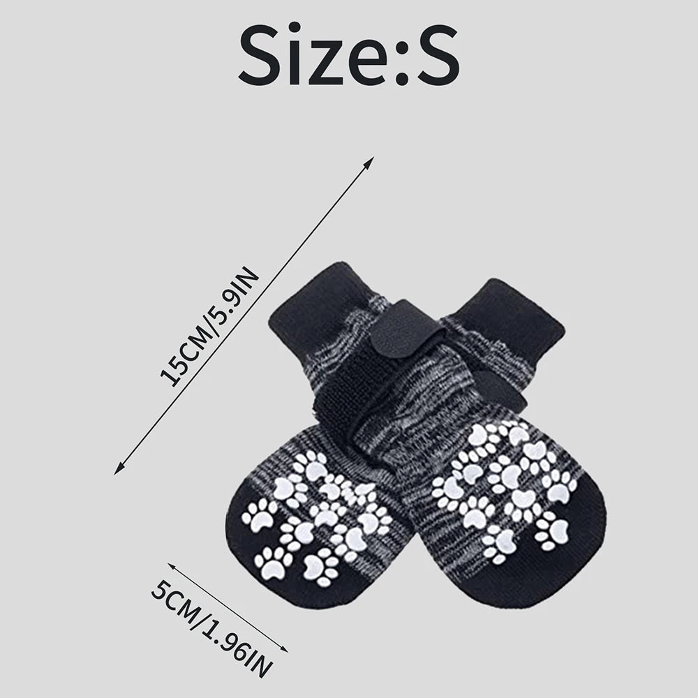 the GRIPPAWS PET SOCKS - 4PCS Pet Shoes, Dog's Foot Covers, Adjustable Indoor and Outdoor Non-Slip Socks for Pets