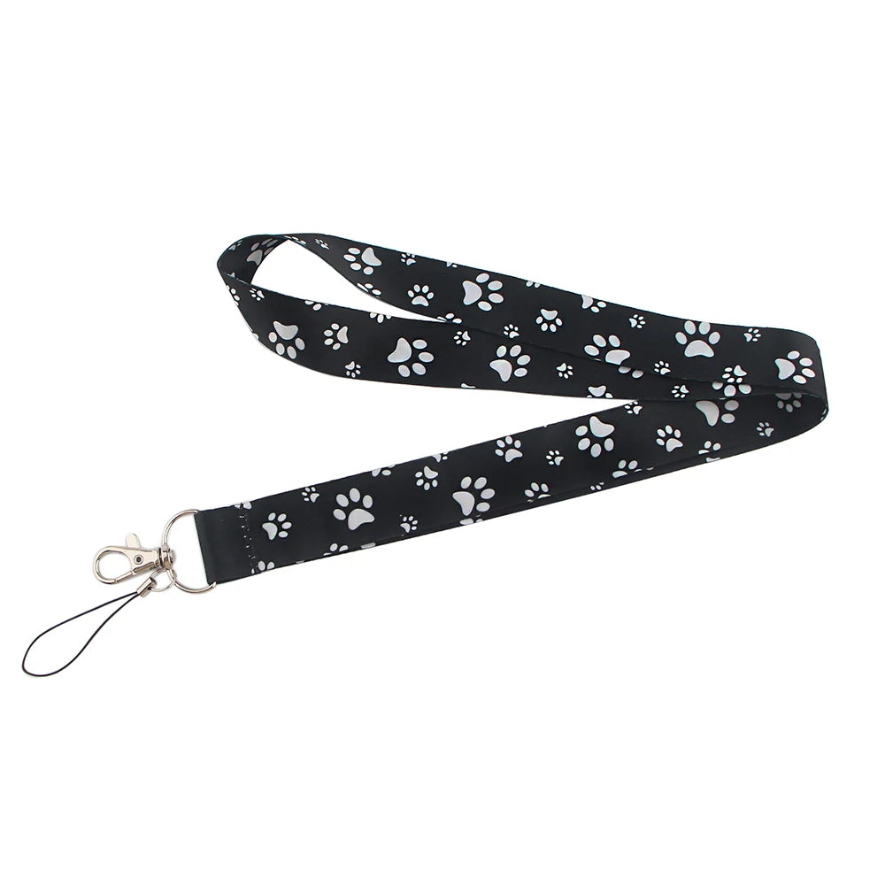 DZ1404 Dog Paw Print Lanyards for Key Neck Strap lanyard card ID Holder Gym Key Chain Key Badge Holder DIY Hang Rope Key Rings