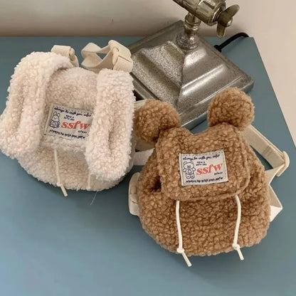 Ins Pet Dog Pet Outdoor Pets Plush Backpacks Backpack Snack Bags Teddy Decorations Dog Accessories for Small Dogs Dog Poop Bag