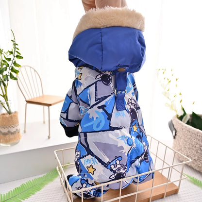 New French Bulldog Costumes For Dog Winter Warm Snow Down Jacket Coat For Puppies Small Medium Animal Pugs Pet Cat Clothes Goods