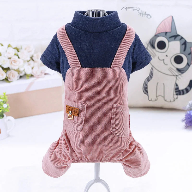Pet clothing, dog four-legged hoodie, new autumn and winter Pomeranian Teddy with fleece Corgi Bichon Frise puppy clothing
