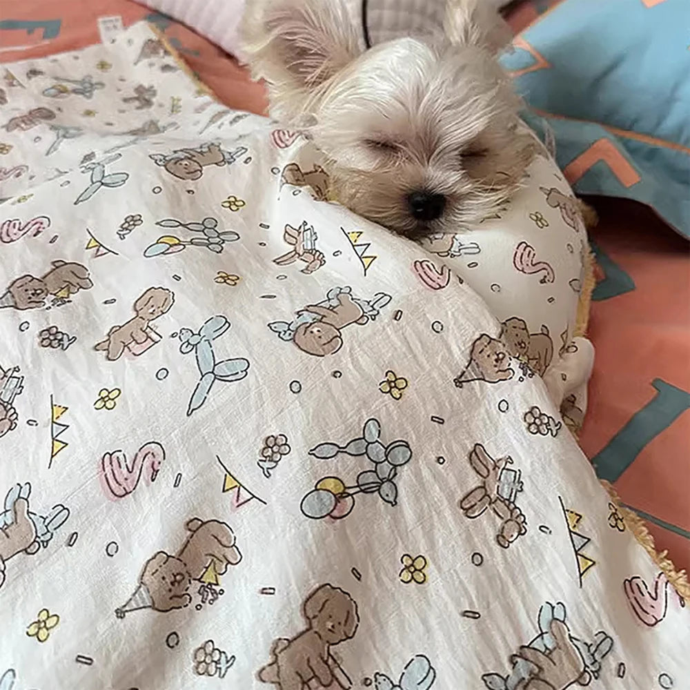 Cozy Dog Bed Pillow with Matching Blanket Reversible Plush Pillow  Blanket Combo Non-Slip Pet Mat for Crates, Floors, or Travel