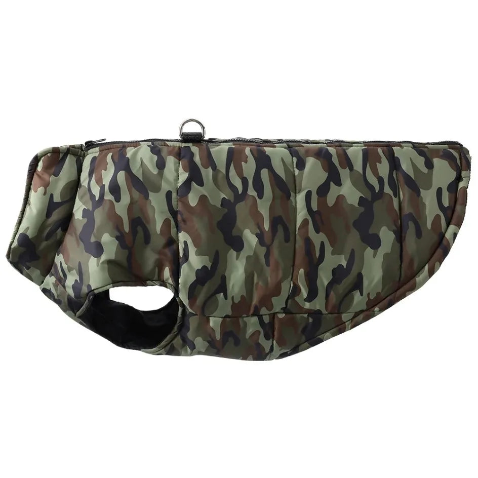 Winter Warm Big Dog Clothes Camouflage Sleeveless Pet Vest Jacket Windproof Large Dog Coat Zipper D-ring 4XL-6XL Puppy Outfits