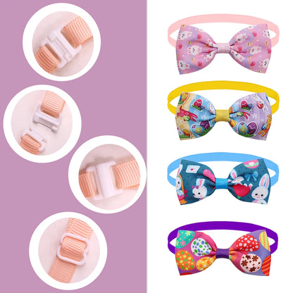 the EASTER BOWTIE - 50/100PCS Dog Easter Bow Tie, Small Dog Bow Tie, Rabbit Easter Eggs Pet Dog/Cat/Puppy Bowties, Collar Cute Holiday Pet Supplies