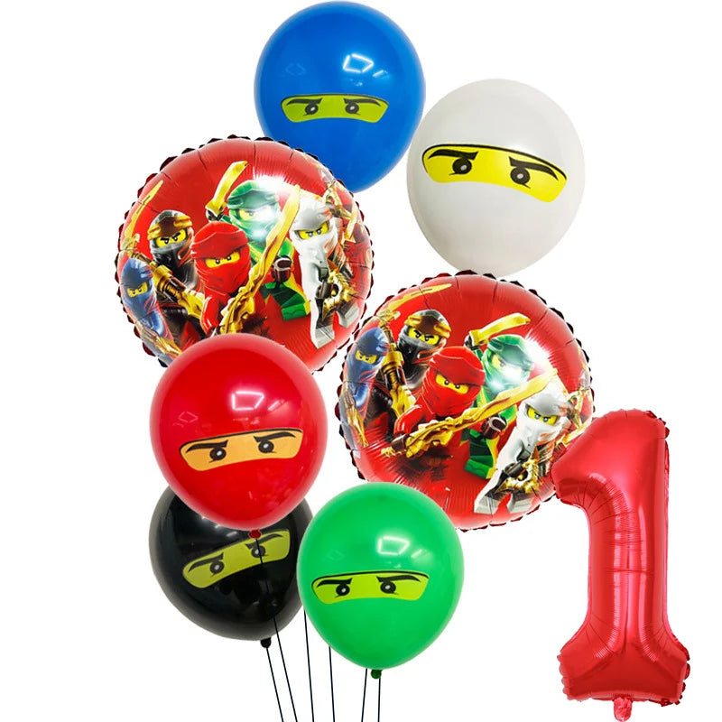 New Cartoon Ninjas Theme Birthday Party Decoration Plates Cups Disposable Tableware Banner Balloon For Kid Event Supplies