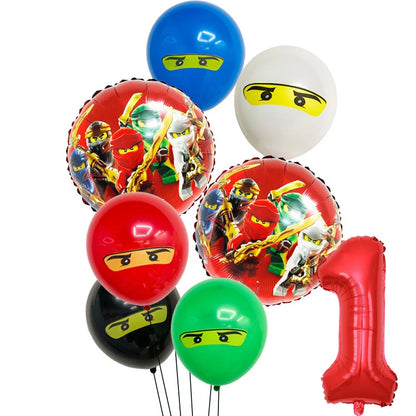 New Cartoon Ninjas Theme Birthday Party Decoration Plates Cups Disposable Tableware Banner Balloon For Kid Event Supplies