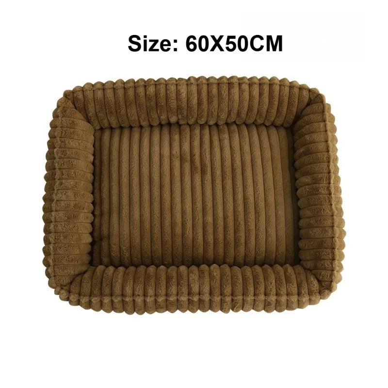 Pet Cat Dog Bed Square Plush Cat Mat Pet Cushion Winter Thickened Orthopedic Pet Mat Soft And Comfortable Cat Bed Pets Supplies