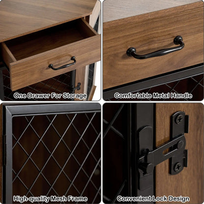 the CRATE CORNER - Best Seller Furniture Dog Crate Corner, Dog Kennel Corner Wooden End Table, Pet Crates Corner Side Table for Dogs