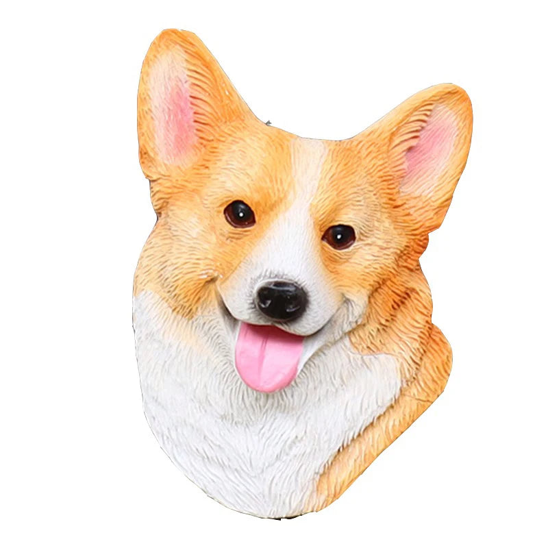 3D pet dog resin magnetic refrigerator sticker simulation corgi,Yorkshire,Golden Retriever,Magnetic sticker home decoration