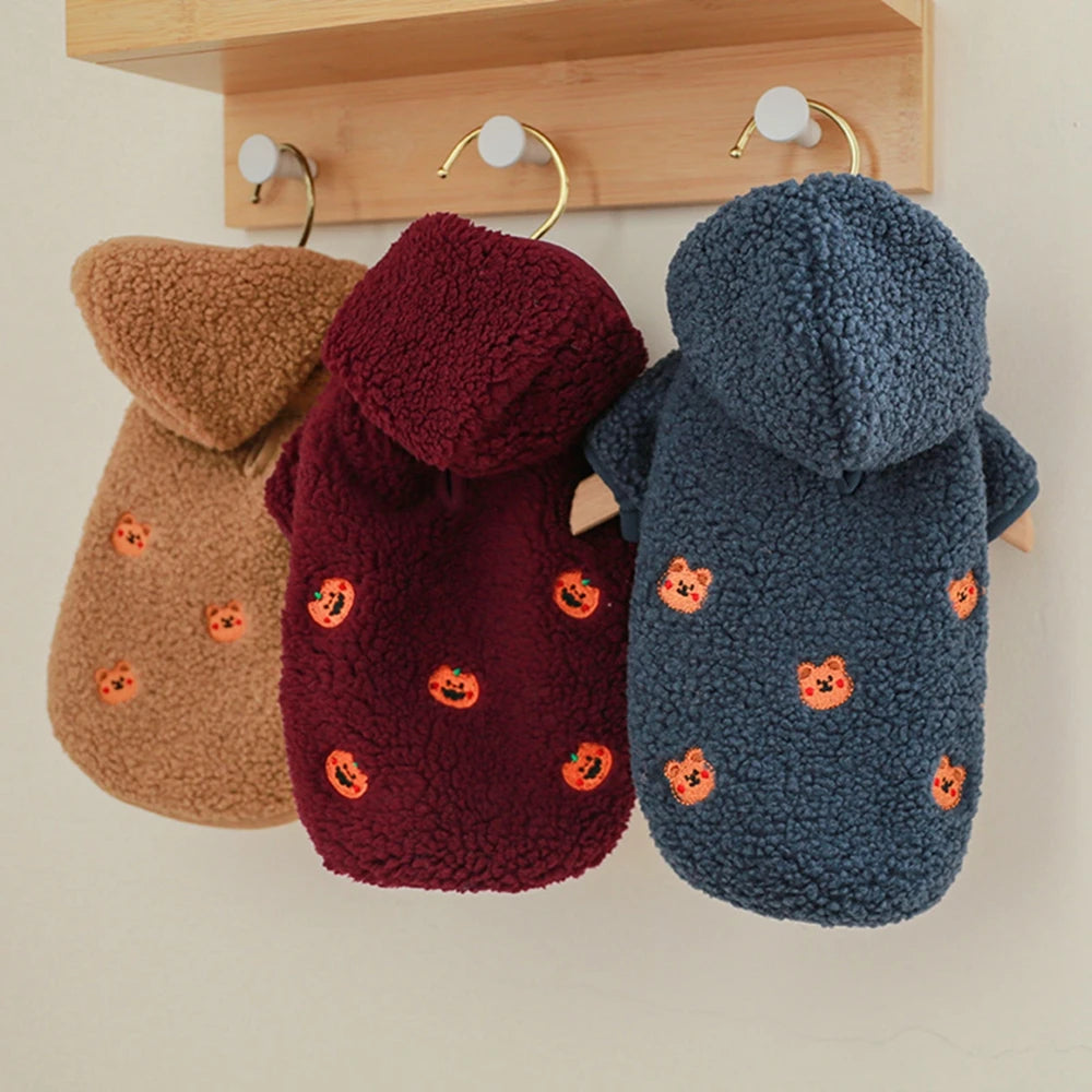 Winter Warm Pet Lamb Velvet Hoodie Clothes Comfortable Dog Coat Suitable Small Dogs Pet Outfits Chihuahua Clothing