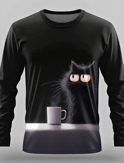 the FURRY FRIEND - Vintage Long Sleeve T-Shirts, Funny Dog 3D Print Streetwear Loose Men/Women/Unisex Round Neck Harajuku Oversized T-Shirt Clothes