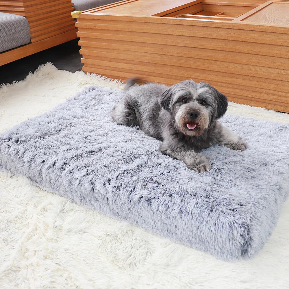 Plush Rectangle Pet Nest Cotton Deep Sleep Dog Sofa Bed Pet Supplies Fluffy Super Soft Winter Warm Dog Beds Sleeping Cushion