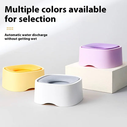 Anti-Splash Pet Water Bowl - No Mess Drinking Dish for Cats & Dogs with Floating Design Keeps Chin Dry Easy Clean