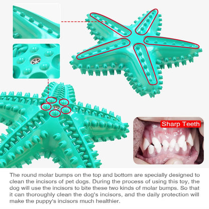 Squeak Toothbrush Chew Dog Toy Starfish Soft Rubber Puppy Plaything Interactive Chewing Dogs Toys With Sound Aggressive Chew Toy