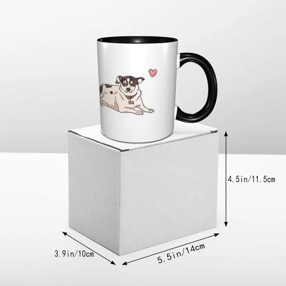 Cute Jack Russell, Sweet Simple Dog Design Mug Funny Ceramic Coffee Cups Tea Mugs Milk Cup Drinkware Gifts for Woman Man
