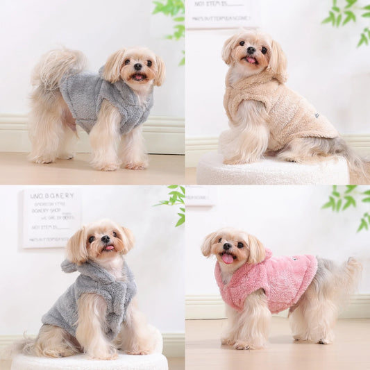 Winter Dog Hooded Clothes For Small Medium Dogs Cat Soft Puppy Rabit Ears Clothing Cute Kitten Costume Chihuahua Pug Pet Outfits