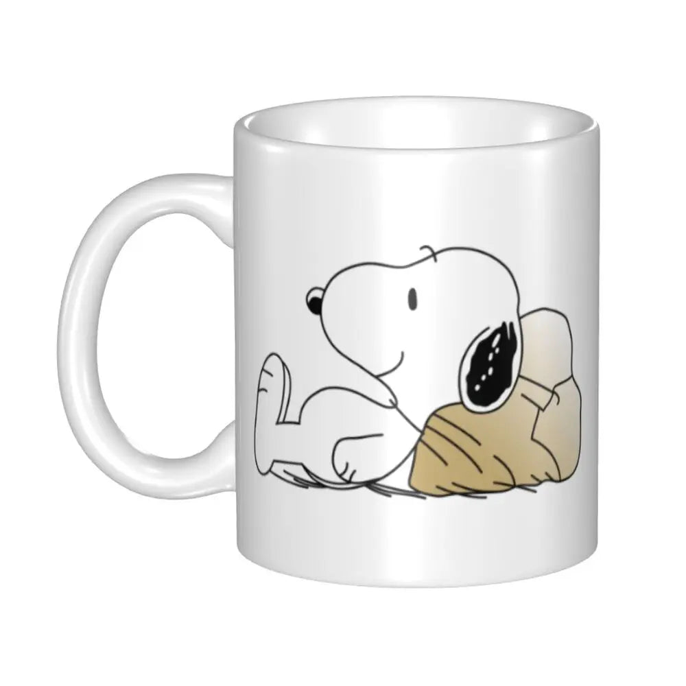 Manga Snoopy Woodstock Cartoon Dog Coffee Mug DIY Customized Ceramic Tea Milk Mug