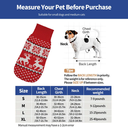 the COZY CLAUS PAW SWEATER - Dog Winter Clothing, Christmas Celebration Clothes, Knitted Pet Clothing Suitable for Small to Medium-Sized Dogs Pet Sweater