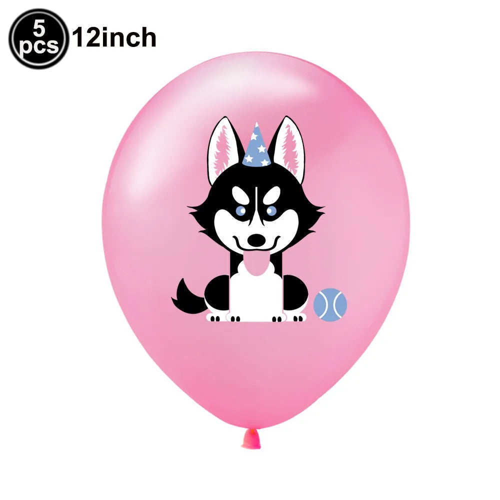 Dog Puppy Theme Party Tableware Color Paw Print Paper Cups Plates Banner 1st-3th Dog Birthday Party Baby Shower Decor