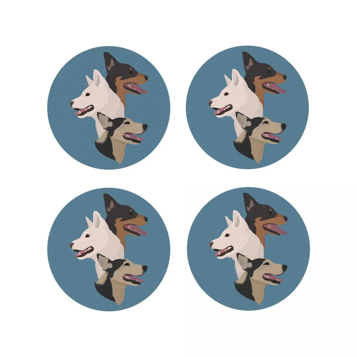 Family Of Dogs Coasters Kitchen Placemats Non-slip Insulation Cup Coffee Mats For Decor Home Tableware Pads Set of 4