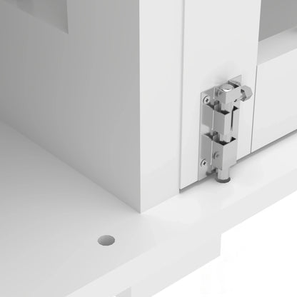 the DOG SPACE - 63 Inch Wooden Double Dog Crate with 2 Drawers and Sliding Door