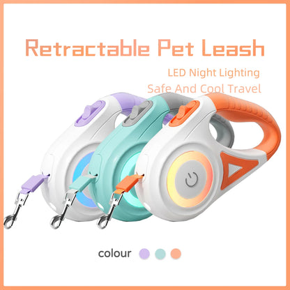 the LUMILEAD LED LEASH - LED Retractable Dog Leash with Light for Puppies/Small/Medium/Big Dogs/Cats, Pet Harness Straps Collar Accessories, 3m 5m Roulette