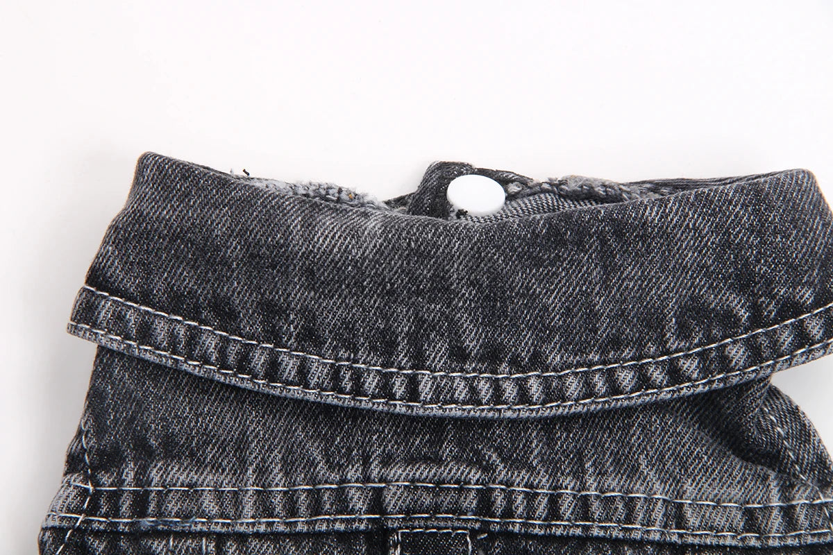 Pets Dogs Jeans Coat Jacket Towable Denim Vest Cat Puppy Spring/Autumn Clothes Apparel