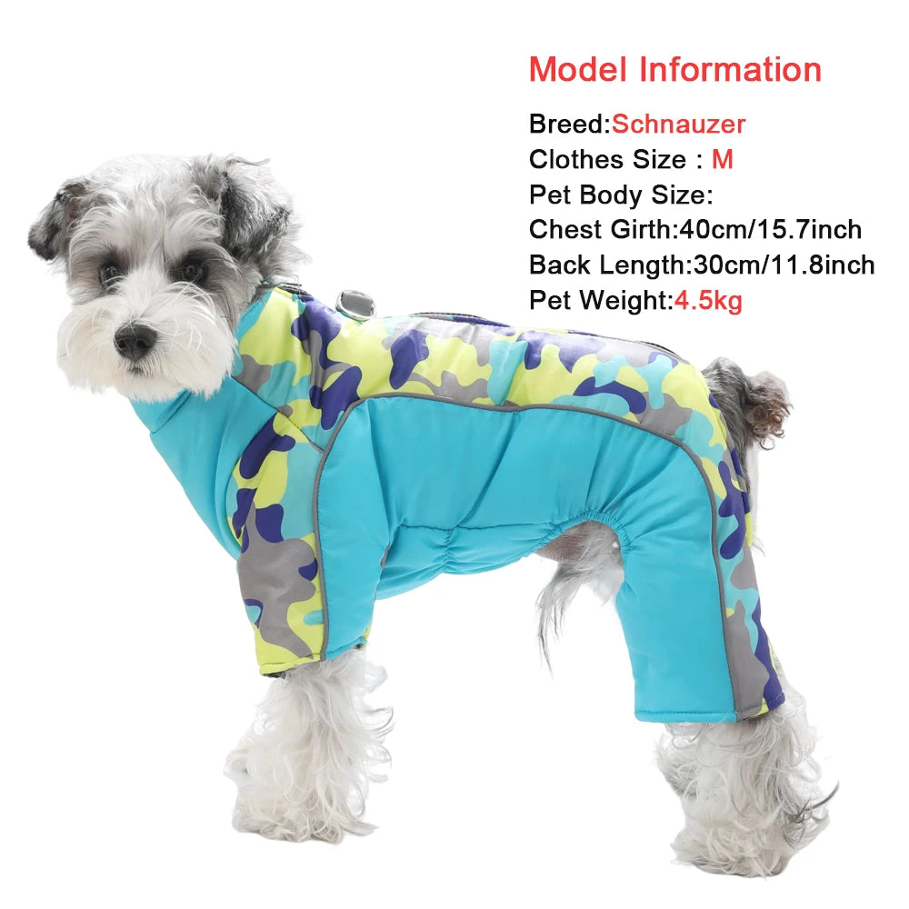 the WARMSTRIDE REFLECTIVE DOG JUMPSUIT - Windproof Dog Clothes, Winter Warm Puppy Jumpsuit, Reflective Pet Costume for Small/Medium Dogs/Cats, Chihuahua, Schnauzer Outfits
