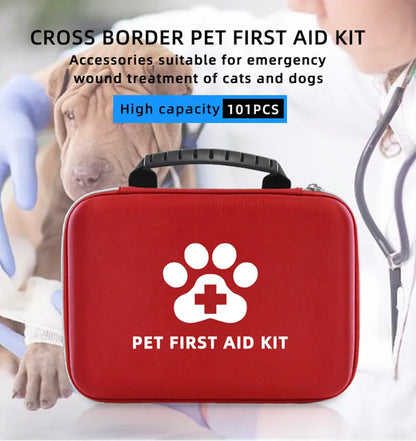 the COMPLETE PET FIRST AID - 101pcs/194pcs Pet First Aid Kit for Dogs & Cats - Emergency Bag for Hiking, Camping, Hunting, Home - Portable First-Aid Supplies