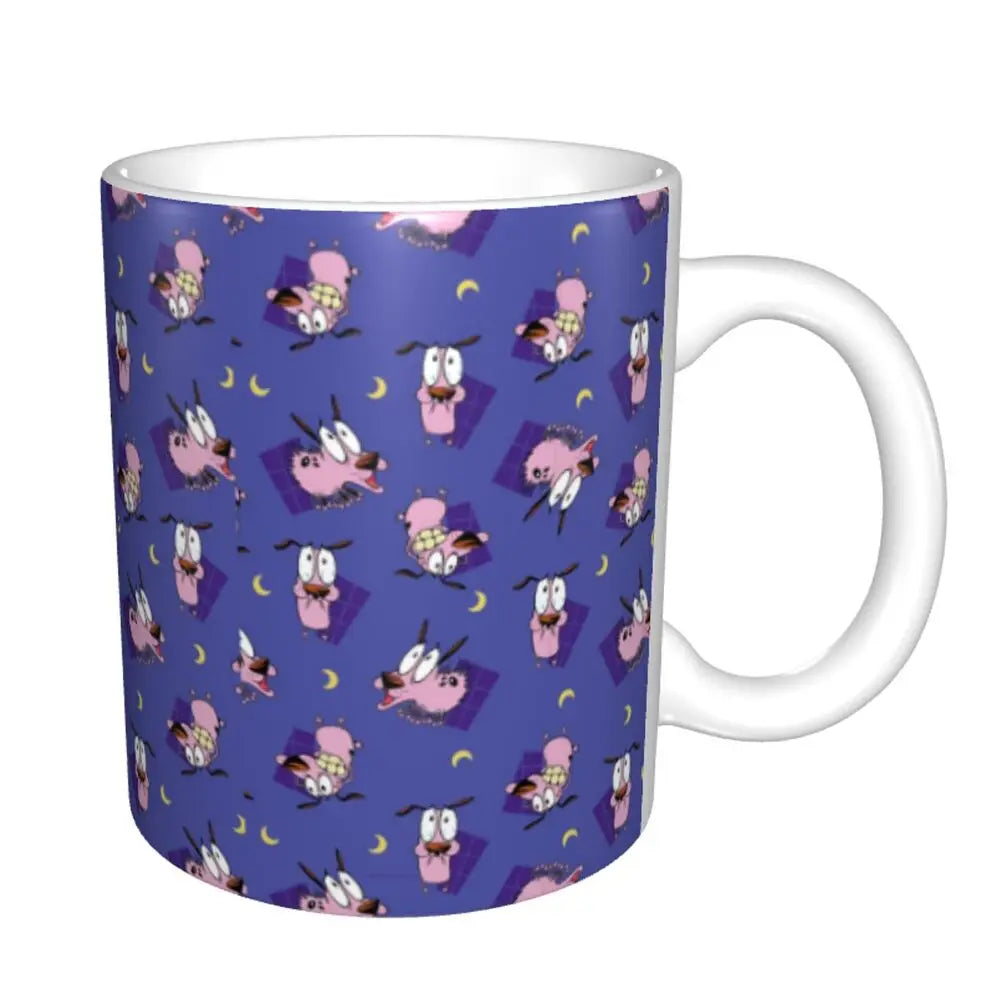 Personalized C-Courage The Cowardly Dog Coffee Mug DIY Ceramic Milk Tea Mug Cup