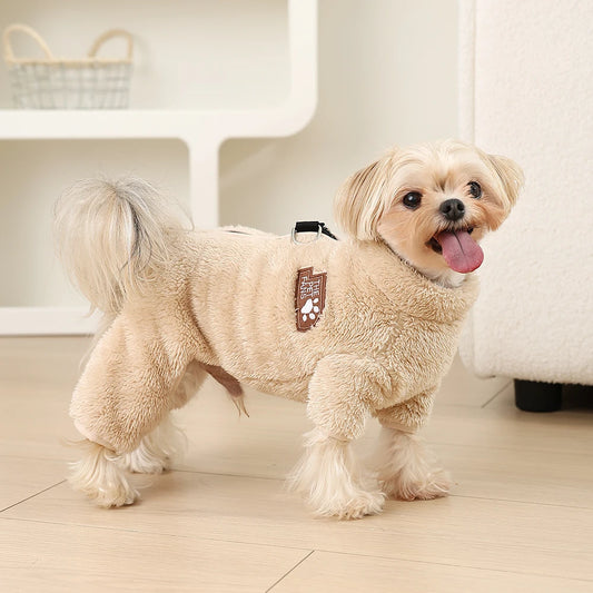 SnugglePup Winter Onesie™ Warm Fleece Dog Pajamas | Dog Paw Clothing™