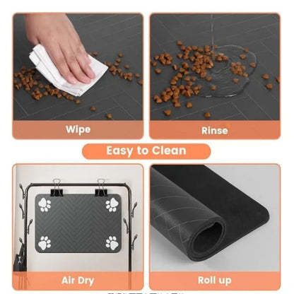 the DOG RUG - Simple Dot Pattern Pet Floor Mats, Waterproof Anti-Urine and Wear-Resistant Pet Placemats, Dog Food Mat/Cat Food Mat