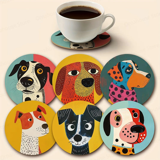 ArtHaus Hound Coaster Set™ Modern Dog Wooden Coasters | Dog Paw Clothing™
