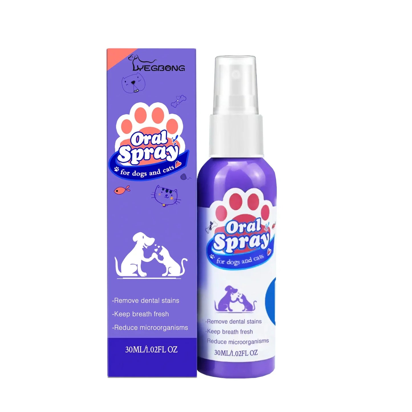 the ORAL SPRAY - Pet Teeth Cleaning Spray, Oral Care, Remove Tooth Stains, Keep Fresh Breath for Cats and Dogs, Whitening & Remove Bad Breath