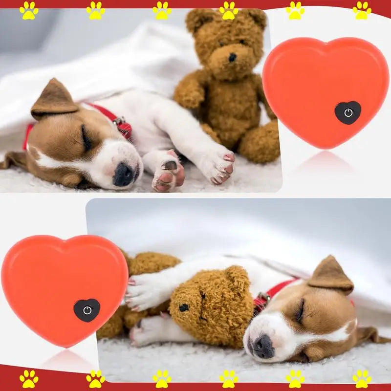 Heartbeat Simulator Soothing Heartbeat Puppy Toy Realistic Portable Dog Heartbeat Toy Calming Puppy Toys Durable Dog Toy