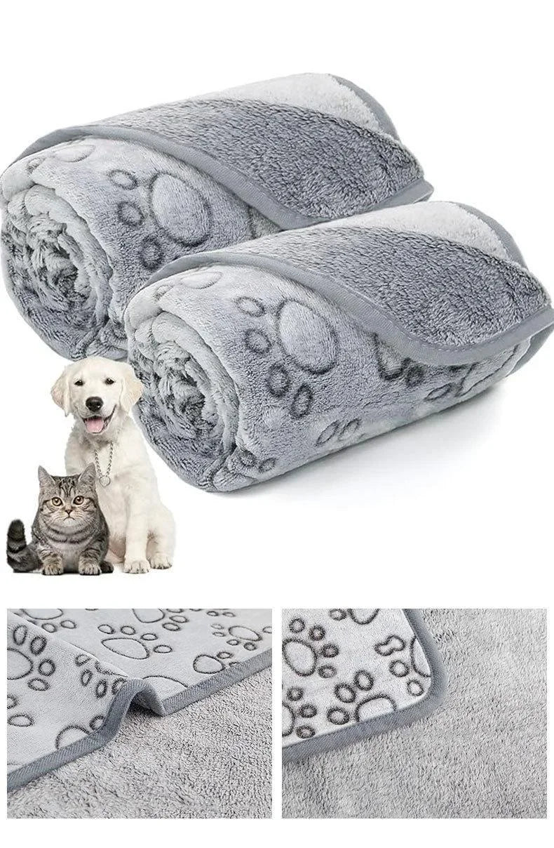 Soft Fluffy High Quality Pet Blanket Cute Paw Print Dog Blanket Pet Mat Warm and Comfortable Blanket for Cat Dogs