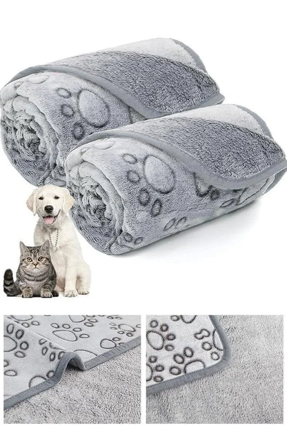 Soft Fluffy High Quality Pet Blanket Cute Paw Print Dog Blanket Pet Mat Warm and Comfortable Blanket for Cat Dogs
