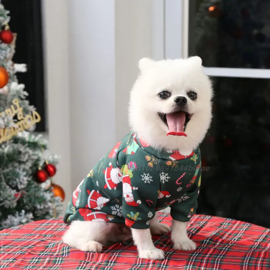 the MERRY MUTTS CHRISTMAS HOODIE - Christmas Dog Clothes, Pet Clothing, Hoodies, Comfortable Warm Soft Autumn Winter Puppy Outfit, Pet Dog Coat