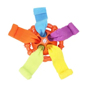 Dog Interactive Toy Colorful Tug Chew Ball with Treat Hiding Ropes, Beef Flavor, Fun Sound Play, Pet Training Stress Relief