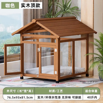 the ZEN DOGHOUSE - Doghouse Outdoor Warm and Rainproof Four-Season Universal Dog Cage, Outdoor Pet Nest Villa, Small Medium and Large Dog Sleeping