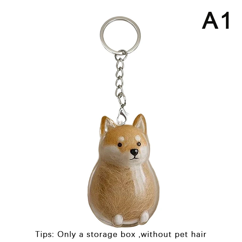 〔CC55〕Clear Puppy Hair Memorial Keepsake Capsule Pet's Dog Fur Container Pendant Keychain Decor Pet Lovers Home Display Gifts